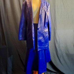 Women Dana Reit 2 piece Faux leather  suit